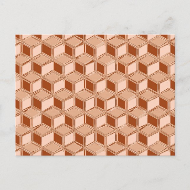 Chrome 3-d boxes - copper colored postcard (Front)
