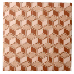 Chrome 3-d boxes - copper colored tile