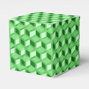 Chrome 3-d boxes - emerald green