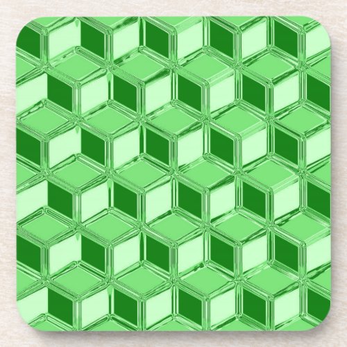 Chrome 3_d boxes _ emerald green coaster