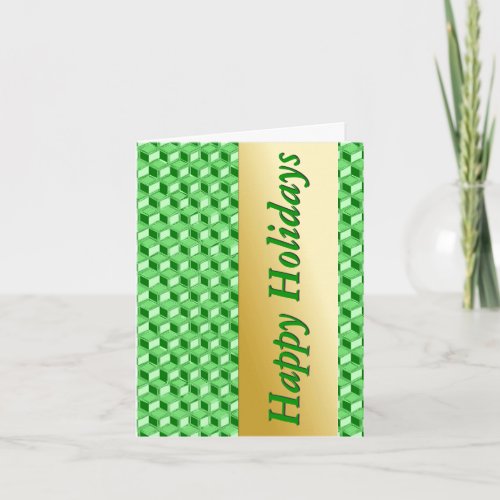 Chrome 3_d boxes _ emerald green holiday card