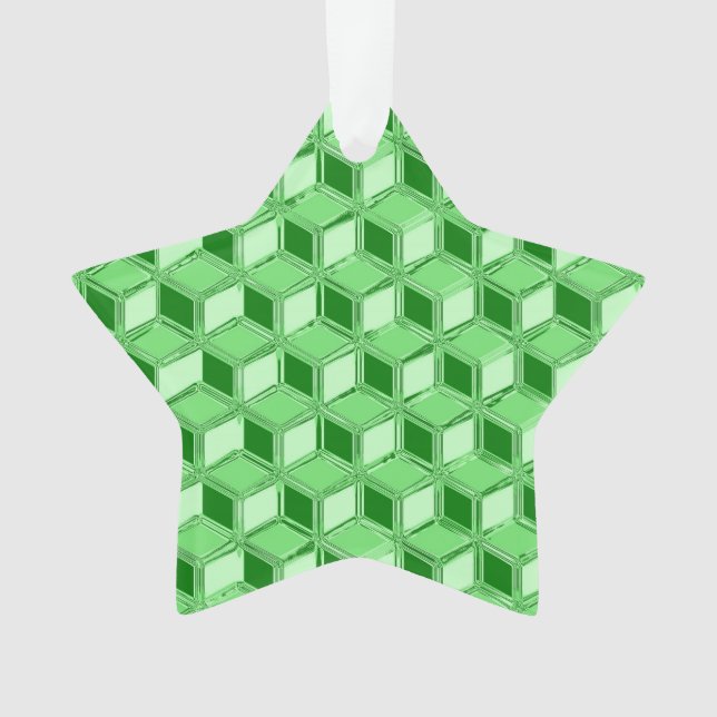 Chrome 3-d boxes - emerald green ornament (Front)
