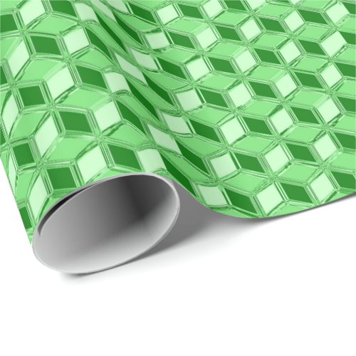 Chrome 3_d boxes _ emerald green wrapping paper