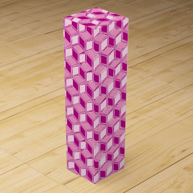 Chrome 3-d boxes - fuchsia pink (Front)