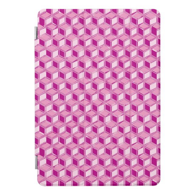 Chrome 3-d boxes - fuchsia pink iPad mini case (Front)