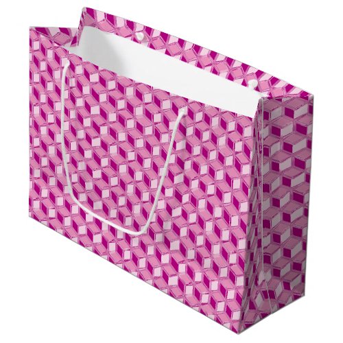 Chrome 3_d boxes _ fuchsia pink large gift bag