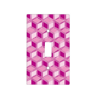 Chrome 3-d boxes - fuchsia pink light switch cover