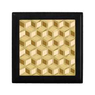 Chrome 3-d boxes - gold colored