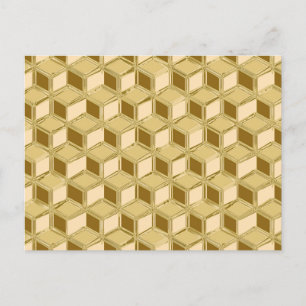 Chrome 3-d boxes - gold colored postcard