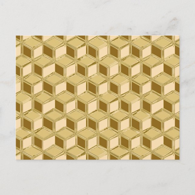 Chrome 3-d boxes - gold colored postcard (Front)