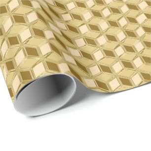 Chrome 3-d boxes - gold colored wrapping paper
