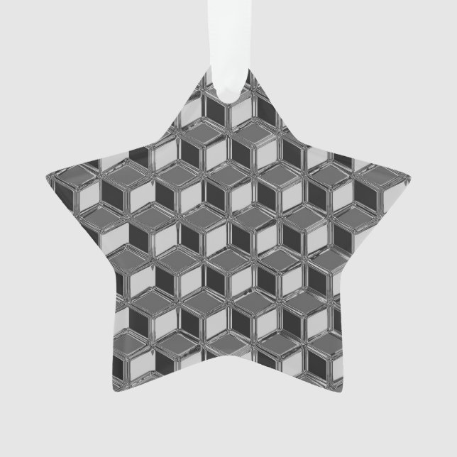 Chrome 3-d boxes - hematite grey ornament (Front)