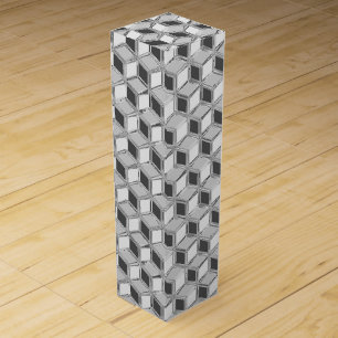 Chrome 3-d boxes - silver grey