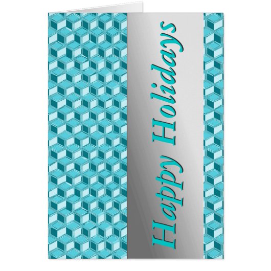 Chrome 3-d boxes - turquoise / aqua cards (Front)