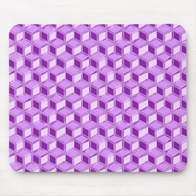 Chrome 3-d boxes - violet purple mouse pad (Front)