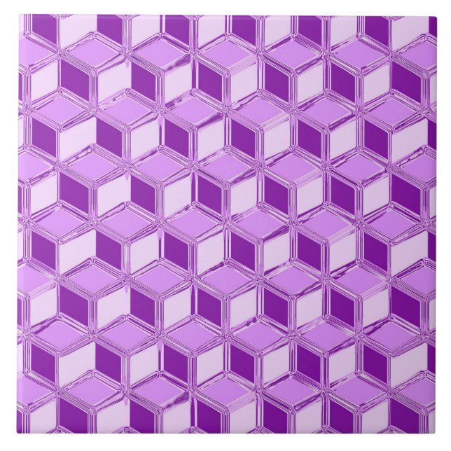 Chrome 3-d boxes - violet purple tile (Front)