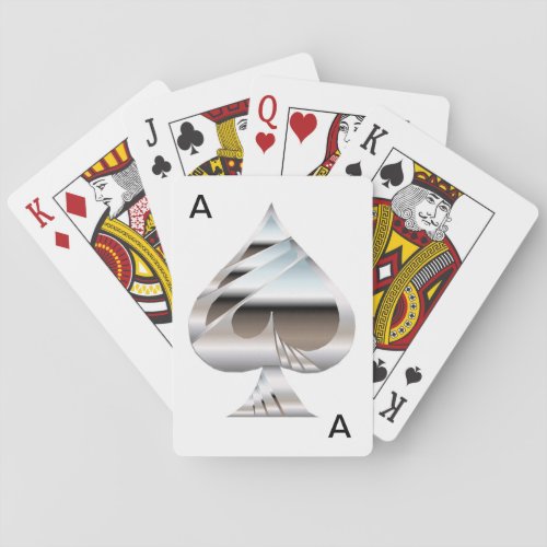 Chrome Ace of Spades Classic Playing Cards