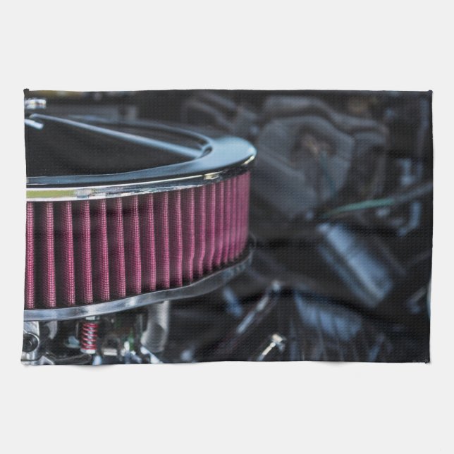 Chrome Air Intake Kitchen Towel (Horizontal)