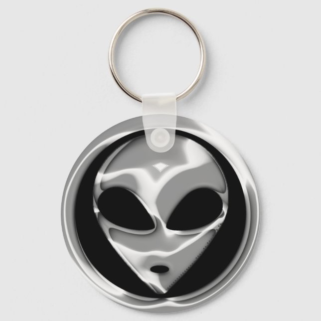 CHROME ALIEN HEAD KEYCHAIN (Front)