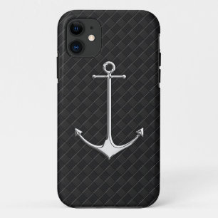 Chrome Anchor Leather Checkers Nautical Lifestyle iPhone 11 Case