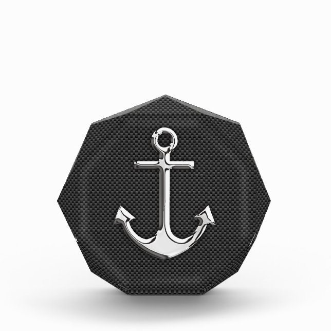 Chrome Anchor on Carbon Fiber Acrylic Award (Front)