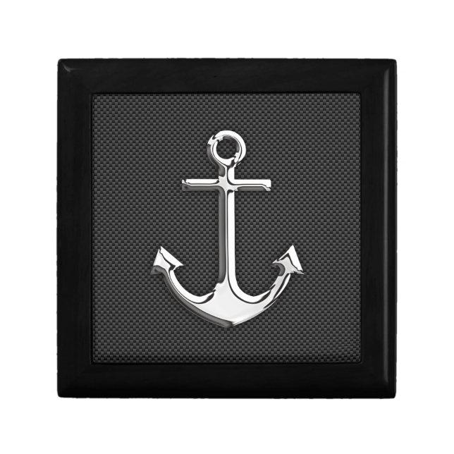 Chrome Anchor on Carbon Fiber Gift Box (Front)