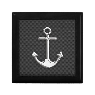 Chrome Anchor on Carbon Fiber Keepsake Box