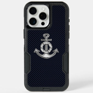 Chrome Anchor on Carbon Fiber iPhone 15 Pro Max Case