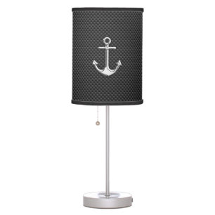 Chrome Anchor on Carbon Fiber Table Lamp