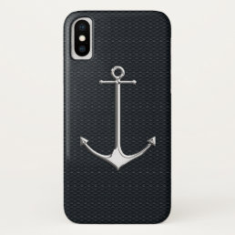 Chrome Anchor on Honeycombs Nautical Lifestyle iPhone XS Case