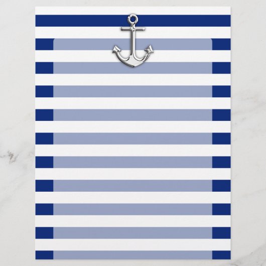 Chrome Anchor on Navy Stripes (Front)