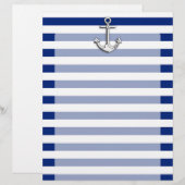 Chrome Anchor on Navy Stripes (Front/Back)