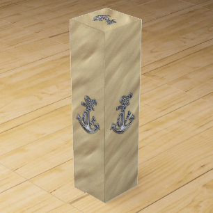 Chrome Anchor on Sandy Beach Wine Box