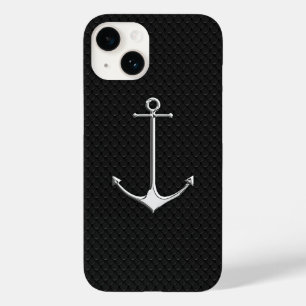 Chrome Anchor on Snake Skin Nautical Lifestyle Case-Mate iPhone 14 Case