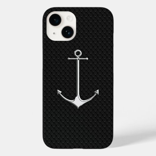Chrome Anchor on Snake Skin Nautical Lifestyle Case_Mate iPhone 14 Case