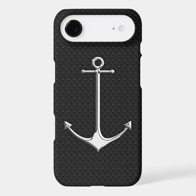Chrome Anchor on Snake Skin Nautical Lifestyle Case-Mate iPhone Case (Back)