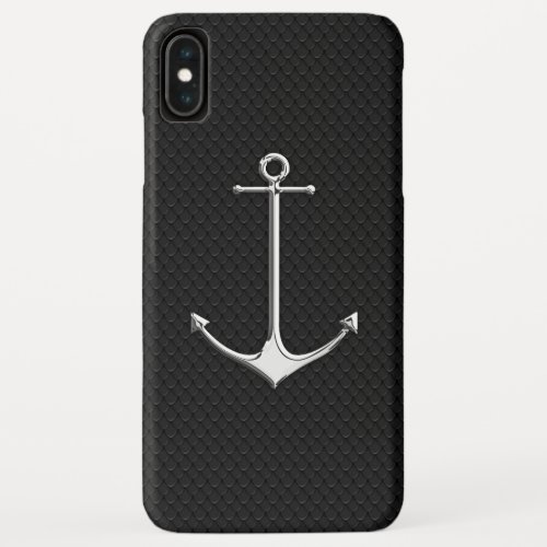 Chrome Anchor on Snake Skin Nautical Lifestyle iPhone XS Max Case