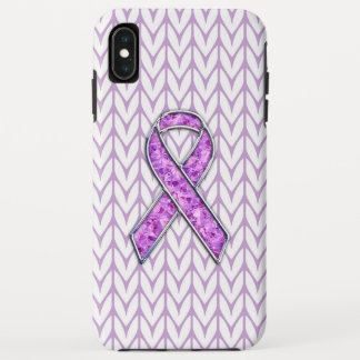 Chrome and Crystals Pink Ribbon Awareness Knit iPhone XS Max Case