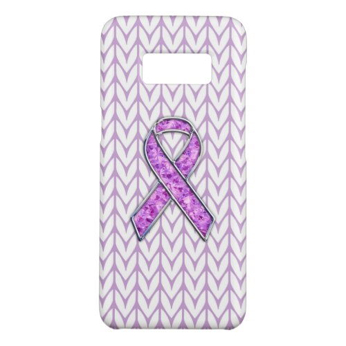Chrome and Crystals Pink Ribbon Awareness Knit Case_Mate Samsung Galaxy S8 Case