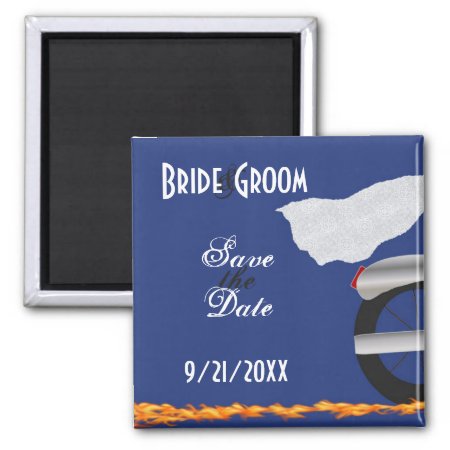 Chrome And Lace Biker Save The Date Magnet