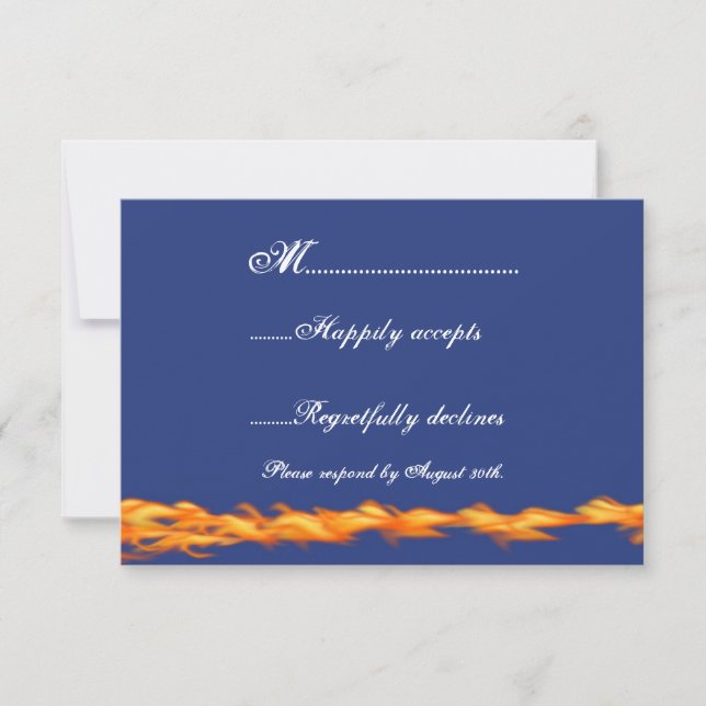 Chrome and Lace Biker Wedding RSVP Card (Front)
