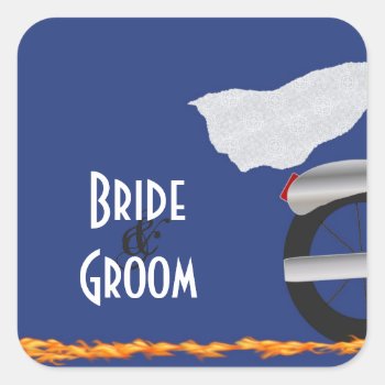 Chrome And Lace Biker Wedding Stickers by sfcount at Zazzle