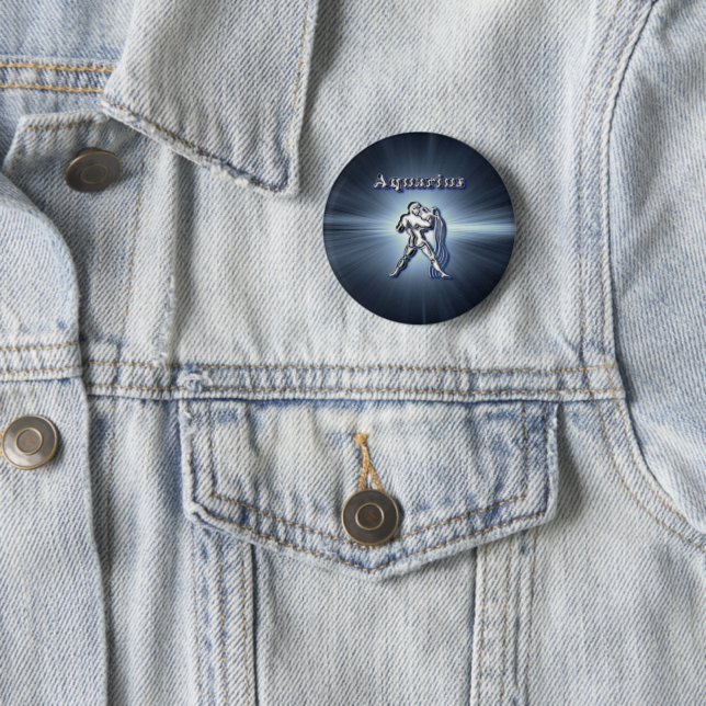Chrome Aquarius Pinback Button (In Situ)