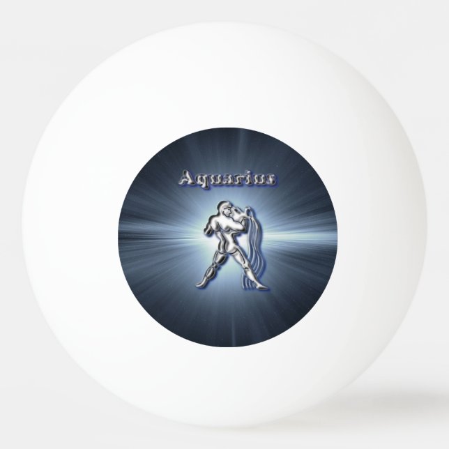 Chrome Aquarius Ping-Pong Ball (Front)