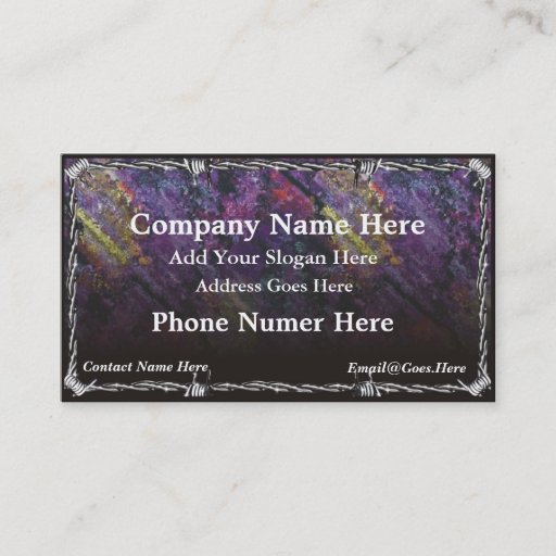 Customizable Chrome Barb Wire Business Card
