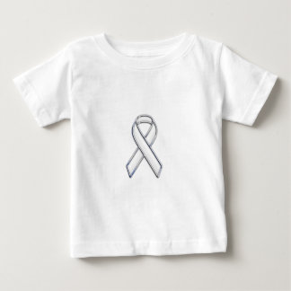 Chrome Belted Style White Ribbon Awareness Baby T-Shirt