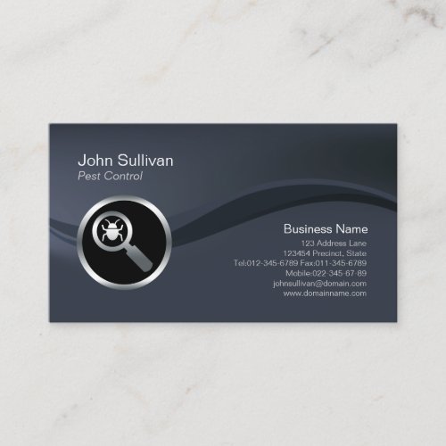 Chrome Big Insect Icon Pest Control Business Card