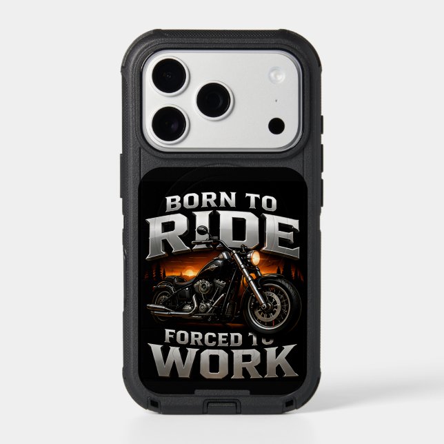 🏍️ Chrome Biker Skull Style For Motorcycle Riders Otterbox iPhone Case (Back)