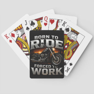 🏍️ Chrome Biker Skull Style For Motorcycle Riders Poker Cards