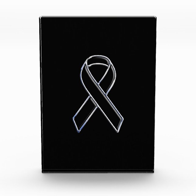 Chrome Black on Black Ribbon Awareness Award (Front)